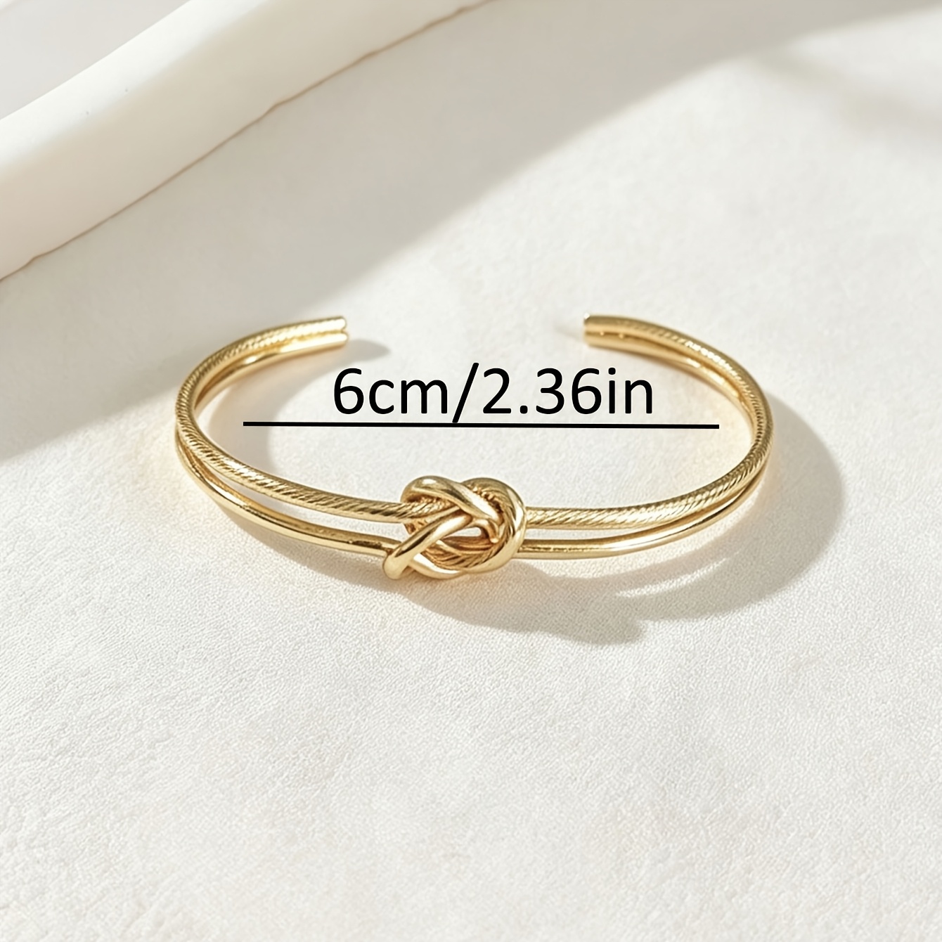 Women's Double-layer Knotted Open Bangle Bracelet
